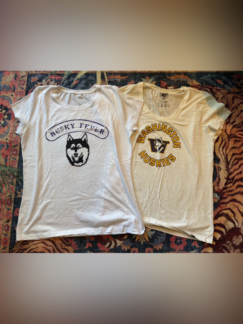 Bundle of TWO Husky Women’s T-shirts NWOT 💜💛